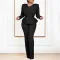 New Fashion OL Ruffled V-Neck Top Pants European and American Two Piece Set