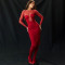 New Round Neck Long Sleeve Dress Sexy Spicy Girl Nightclub Style High Waist Tight Mid length Dress