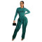 Solid autumn and winter two-piece set with tassel lace jumpsuit two-piece set