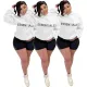 White casual printed hoodie