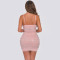 Hot Diamond Feather Strap Wrapped Hip Pearl Dress