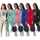 Fashion casual printed sports suit two-piece set
