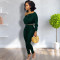 Hot selling pit stripe solid color two-piece set