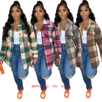 Fashion Loose Plaid Shirt Maoni Coat