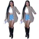 Fashion casual simple single breasted style printed shirt