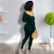 Hot selling pit stripe solid color two-piece set