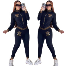 Autumn and Winter New Fashion Commuter Gilded Long Sleeve Pants Sports Set