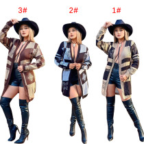 Autumn/Winter Fashion Casual Printed Cardigan Knitted Commuter Sweater