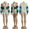 New Fashion V-Neck Colorful Stereoscopic Knitted Sweater