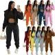 Plush Sweater Hooded Sports Casual Set (Three Piece Set)