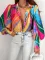 Autumn and Winter New Polo Collar Printed Fashion Shirt Top for Women