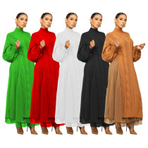 Leisure mesh knitted dress