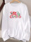 Christmas letter printed round neck long sleeved T-shirt top for women