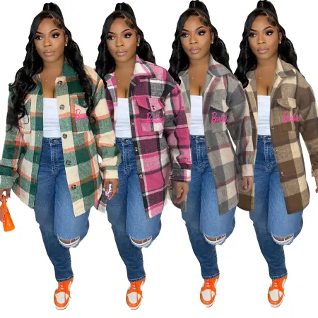 Autumn and winter hot selling loose checkered shirt Maoni jacket