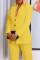 Solid color suit collar button two-piece set