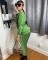 New women's letter printed polo collar loose long sleeved two-piece set