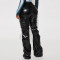 High waisted pleated tight straight leg leather pants