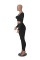 New solid color long sleeved square neck two-piece set