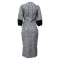 Long sleeved positioning printed patchwork sleeve cage long skirt two-piece set