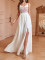 Solid color backless long dress cross-border long lace white sexy slit dress
