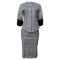 Long sleeved positioning printed patchwork sleeve cage long skirt two-piece set