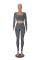 New solid color long sleeved square neck two-piece set