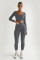 New solid color long sleeved square neck two-piece set