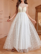 Sexy Sleeveless Wedding Banquet Dress Long Dress