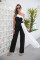 French retro white contrasting patchwork high waisted slimming and loose fitting wide leg pants