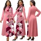 Sexy and fashionable digital printed round neck long sleeved women's dress