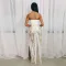 Women's strapless high slit sequin dress