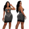 Fashionable hot diamond party strap wrap buttocks A-line dress for women