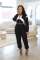 Fashion casual color contrast hoodie leg tie two-piece set