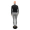 New thickened outdoor leisure high neck elastic zippered jacket and pants set
