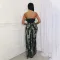 Women's strapless high slit sequin dress