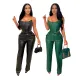 Bra inspired leather set, sexy PU two-piece set