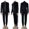Temperament Commuting Fashion Print Embroidery Two piece Sports Set 3-color in stock