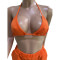 Solid color hooded sports three piece set