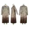 Leopard print elegant dress long sleeved round neck slim fit long skirt