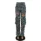 Fashionable and sexy distressed washed work bag jeans