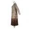 Leopard print elegant dress long sleeved round neck slim fit long skirt