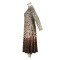 Leopard print elegant dress long sleeved round neck slim fit long skirt