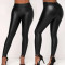 Artificial leather anti leather leggings with European and American added fat and enlarged tight pants