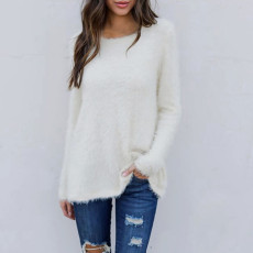 Imitation sweater long sleeved fluffy women's pullover sweater, enlarged size S-4XL