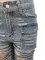 Fashionable and sexy distressed washed work bag jeans