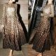 Leopard print elegant dress long sleeved round neck slim fit long skirt