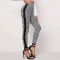 Autumn and Winter Thousand Bird Checker Printed Pants with Black Spliced Slim Fit High Waist Pencil Pants