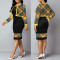 Two piece set of hip wrap skirt jacket