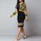 Two piece set of hip wrap skirt jacket