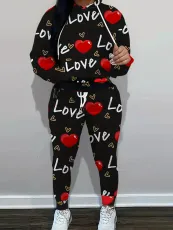 Fashionable and trendy printed hoodie set